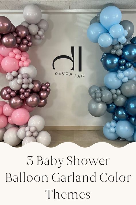 Baby Shower Balloon Garland, Backdrop Ideas, Balloon Diy, 3rd Baby, Baby Shower Balloons, Balloon Garland, Shower Decorations, Ornament Wreath, Three Color