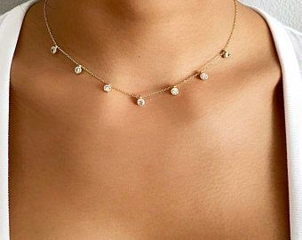 Diamond Circle Necklace, Diamond Choker Necklace, Diamond Choker, Diamond Solitaire Necklace, Solitaire Necklaces, Gold Choker Necklace, Bezel Set Diamond, Gold Choker, Jewelry Choker