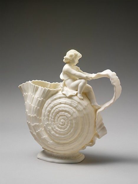 Porcelain Pitcher, Walter Scott, Conch Shell, Antique Porcelain, Porcelain Ceramics, Nautilus, Clay Pottery, Metropolitan Museum Of Art, Metropolitan Museum