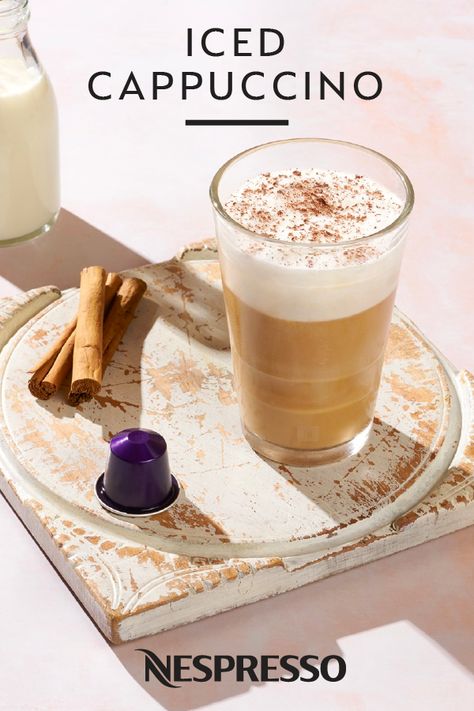 Nespresso Lattissima One Recipes, Nespresso Lattissima Recipes, Cappuccino Recipes, Frozen Coffee Drinks, Coffee Kiosk, Coffee Creations, Cappuccino Recipe, Nespresso Recipes, Iced Cappuccino