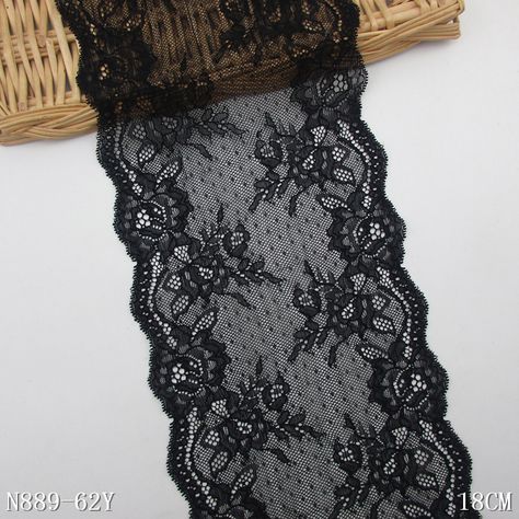 Mexican Lace, Black Stretch Lace, African Wear, Lace Pattern, Lingerie Collection, Stretch Lace, Black Stretch, Home Textile, Lace Trim