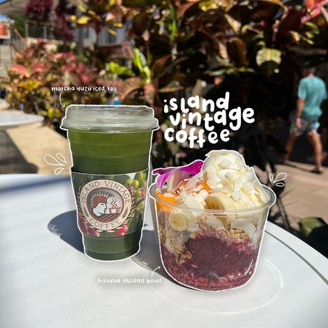 drinks & acai @ island vintage coffee 08/30/2024 @islandvintagecoffee is such a staple at whalers village in maui!! 🌺 their matcha was super rich and vibrant and the addition of the yuzu flavor was super refreshing. and omg! their acai bowls taste even better than they look (and they look like absolute perfection 🙂‍↕️✨) we also spent an embarrassingly large sum of money on their coffee beans…sorry not sorry 🙂‍↔️ #hawaii #maui #whalersvillage #cute #coffee #matcha #acai #haupia #hawaii... Coffee Matcha, Pi A, Acai Bowls, Hawaii Maui, Super Rich, Cute Coffee, Sorry Not Sorry, Not Sorry, Graphic Design Tips