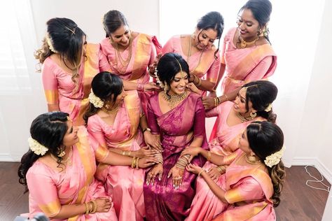 Kungumum shared a photo on Instagram: “Bridesmaids saree available for order in any colour! ✨ Photography: @emphotography_1 Videography:…” • See 407 photos and videos on their profile. Bridesmaid Sarees, Indian Bridesmaids, Bridesmaid Photoshoot, Bridesmaid Saree, Tamil Wedding, Saree Photoshoot, Hindu Wedding, Bridal Saree, Bridesmaid Proposal