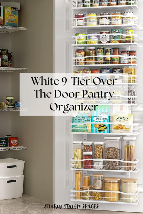 Door Organizer / Maximize Space Saving Ideas Pantry Door Organizer Ideas, Spice Rack Shelves, Small Pantries, Door Pantry Organizer, Organizer Pantry, Pantry Door Organizer, Hanging Spice Rack, Rack Shelves, Pantry Organizer