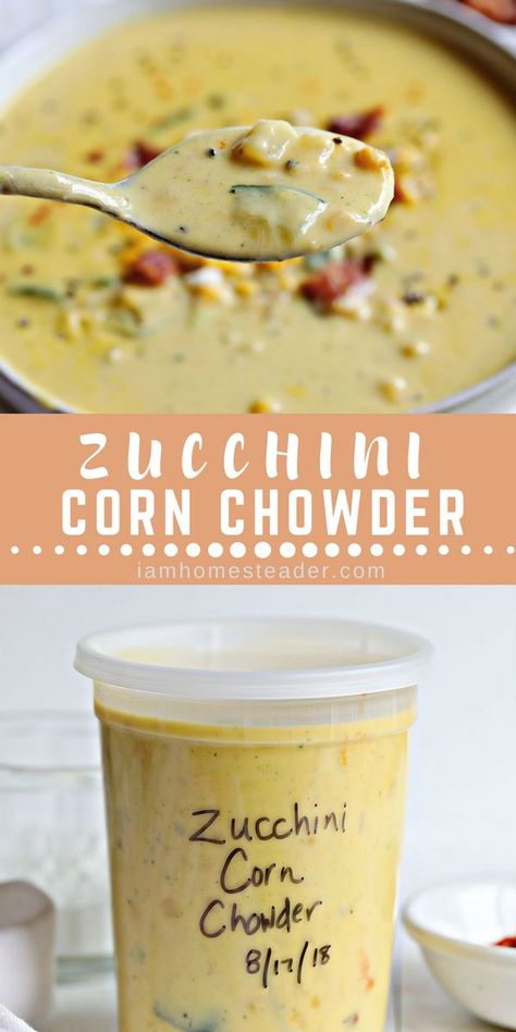 Zucchini Corn Chowder, Summer Chowder, Soup Zucchini, Healthy Zucchini Recipes, Zucchini Corn, Zucchini Recipes Healthy, Summer Soup, Summer Vegetables, Healthy Zucchini