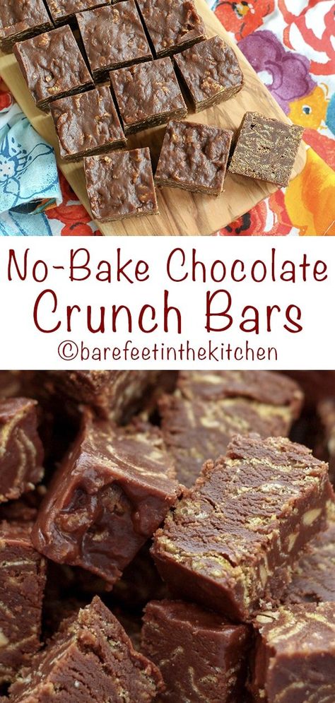 No Bake Chocolate Crunch Bars Chocolate Peanut Butter Crunch Bars, Peanut Butter Crunch Bars, Chocolate Crunch Bars, Crunch Bars Recipe, Cereal Bars Recipes, No Bake Chocolate Desserts, Butter Crunch, Chocolate Cereal, Crunch Bars