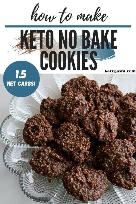 Low carb dessert No Bake Keto Cookies, Keto No Bake Cookies, Best Keto Desserts, Keto No Bake, Easy Keto Desserts, Low Carb Cookies Recipes, Cheesecake Keto, Diet Cookies, Keto Cookie Recipes