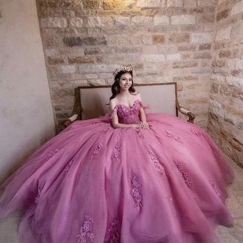 Discover the Must-Have 2024 Puffy Quinceañera Dresses You Can't Miss – MyChicDress Lavender Prom Dress Long, 3d Flower Applique, Off Shoulder Ball Gown, Lavender Prom Dresses, Halter Evening Dress, Quinceanera Dresses Pink, Fluffy Skirt, Dress Off Shoulder, Pink Formal Dresses