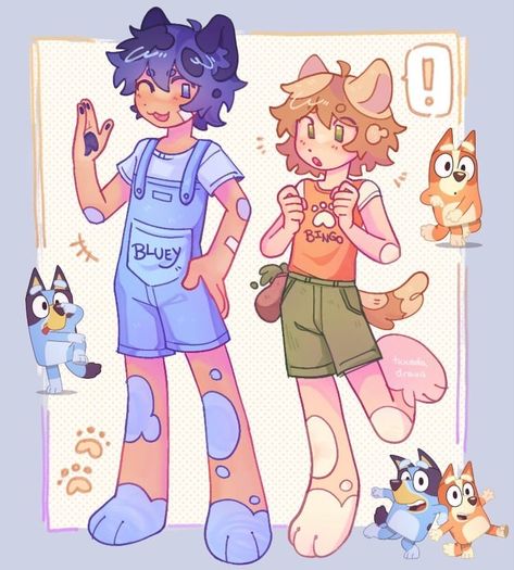 Human Bluey Characters, Bluey Family Picture, Little Einsteins Fanart, Bluey And Jean Luc Fanart, All Bluey Characters, Bluey Human Fanart, Bluey Picrew, Bluey Is Just A Kids Show, Bluey Fanart Human