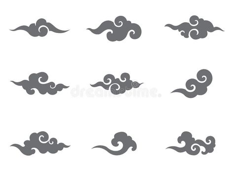 Asian Cloud sillhouette icons. Japanese. Chinese. Thai. Cloud vector isolated. B , #ad, #Chinese, #Japanese, #vector, #Thai, #Cloud #ad Asian Cloud Tattoo, Asian Clouds, Ornament Doodle, Japanese Clouds, Chinese Style Illustration, Papan Tulis Kapur, Drawing Collection, Cloud Illustration, Japan Painting