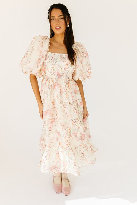 scout puff sleeve dress // spring floral *zoco exclusive* – shop zoco Dress For Brunch, Kimono Wrap Dress, Soft Spring, Puff Sleeve Midi Dress, Knit Tank Dress, Puff Sleeve Dress, Garden Parties, Dress Spring, Polka Dress