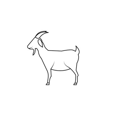 Goat outline vector illustration isolated on white background Goat Outline, Mountain Goat, The Goat, Logo Banners, Cityscape Photos, Nature Backgrounds, Heart With Arrow, Background Banner, Landscape Photos