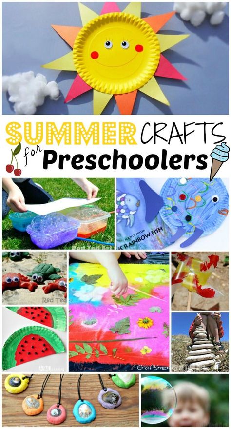 Summer Crafts for Preschoolers - Summer Crafts for Preschoolers Summer... we are READY FOR YOU!! Super fun and fabulous fun for the Summer Months. Great boredom busters for Toddlers and Preschoolers during those long hot summer days. Which will YOU make f Summer Crafts For Preschoolers, Architecture Kindergarten, Craft Ideas For Preschoolers, Kindergarten Architecture, Summer Crafts For Toddlers, Summer Preschool Crafts, Classroom Kindergarten, Ideas For Preschoolers, Summer Arts And Crafts