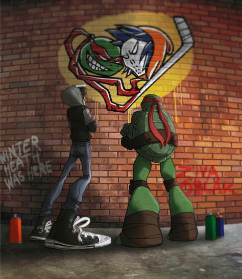 Turtles Forever, Raphael Tmnt, Turtle Tots, Leonardo Tmnt, Hyper Fixation, Teenage Mutant Ninja Turtles Artwork, Casey Jones, Spray Paint Cans, Teenage Mutant Ninja Turtles Art