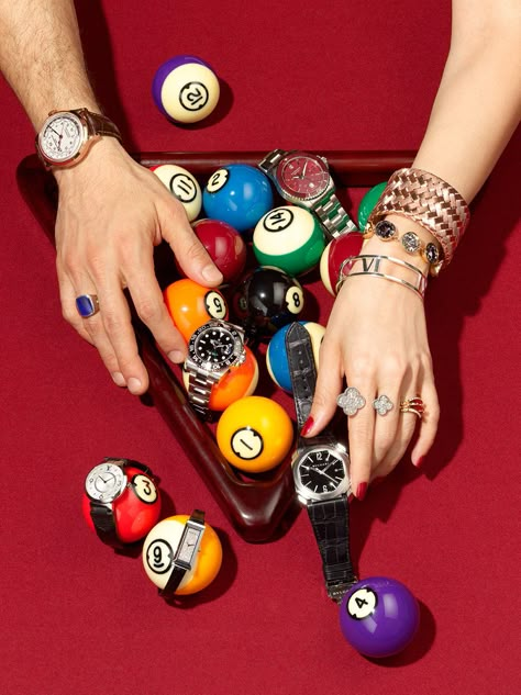 Pool Table Photoshoot, Contemporary Photographers, Jewelry Photography, Pool Table, Red Aesthetic, Billiard Balls, Photography Inspo, Fashion Editorial, Billiards