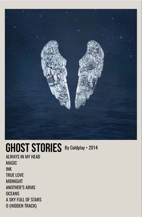 minimal polaroid album poster for ghost stories by coldplay Coldplay Album Cover, Coldplay Ghost Stories, Coldplay Art, Coldplay Poster, Coldplay Wallpaper, Coldplay Albums, Coldplay Songs, Play Poster, Minimalist Music