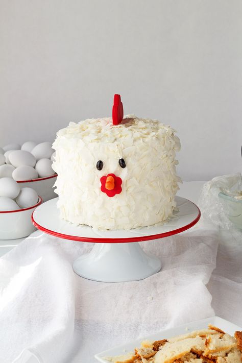 This tutorial and video will show you how to make an adorable chicken cake and all the things I did wrong while making it. Chicken Cake, Farm Cake, Animal Cakes, Animal Cake, Cake Videos, Easter Cakes, Unicorn Cake, A Chicken, Savoury Cake