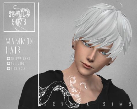 Scylla Obey Me Mammon, Hair Ts4, Los Sims 4 Mods, Sims 4 Hair Male, Sims 4 Anime, Pelo Sims, Sims 4 Mm Cc, Sims 4 Game Mods, Sims 4 Mm