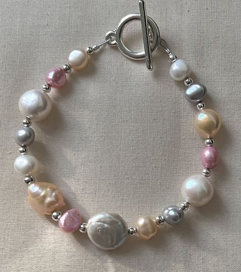 mermaid aesthetic, freshwater pearls, bracelets, pearls, pearl bracelet, mermaid vibes, dainty, bracelets for girls Mermaid Core Jewelry Diy, Mermaid Jewellery Aesthetic, Mermaid Pearl Necklace, Siren Bracelet, Mermaid Core Bracelet, Mako Mermaids, Mermaid Bracelet, Mermaid Outfit, Mermaid Aesthetic