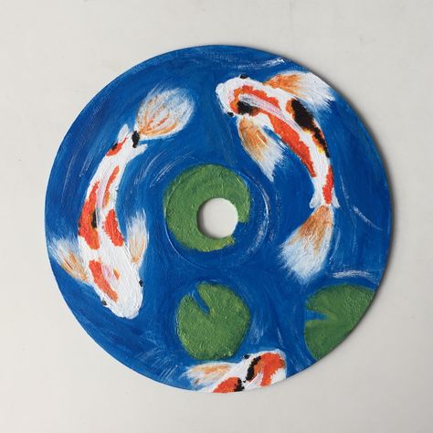 Painting On Cd Ideas, Painting Ideas Circle Canvas, Cds Designs, Painting Cd Ideas, Dvd Painting Ideas, Disk Painting, Cd Custom, Cds Art, Painted Cds