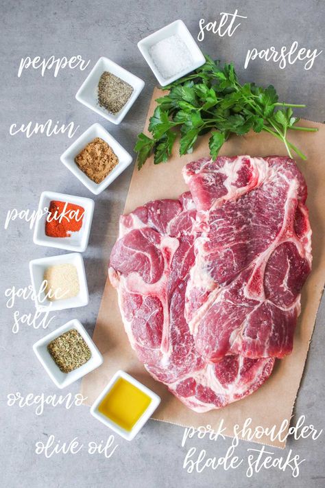 Pork Steak Seasoning, Pork Steak Recipes Skillet, Sauces For Pork, Pork Chop Steak, Cooking Pork Steaks, Pork Shoulder Blade Steak, Pork Steak Recipes, Pork Shoulder Steak Recipes, Steak On The Stove