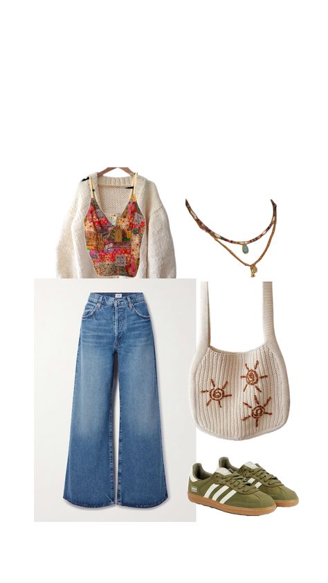 Boho Outfit Layout, Beachy Boho Aesthetic Outfits, Sims 4 Boho Clothes, Ts4 Boho Clothes, Aesthetic Qoutes Boho, Granola Outfits, Outfits Polyvore, Outfit Collage, Soft Girl