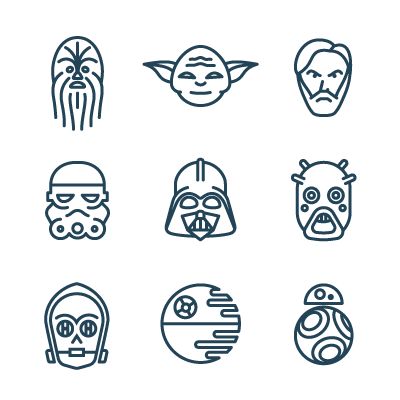 Geometry Symbols, Star Wars Drawings, Icon Sets, Geniale Tattoos, Star Wars Tattoo, Sharpie Art, Adult Colouring, Star Tattoos, Cricut Creations