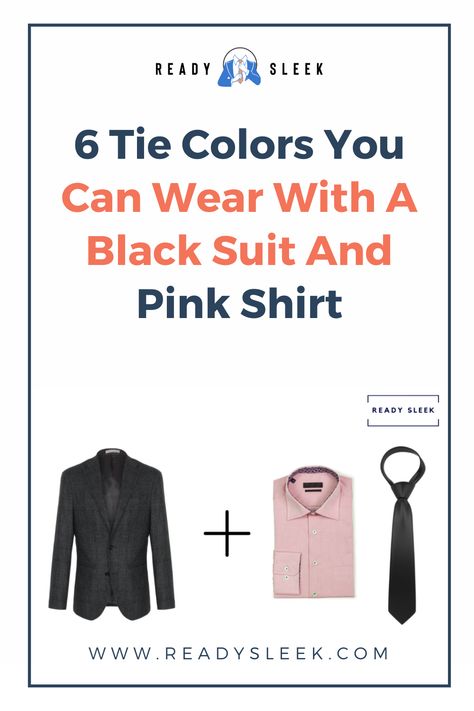 Looking to add some flair to your black suit and pink shirt outfit? Check out our latest blog post featuring 6 tie colors that will take your look to the next level! Don't miss out on this must-read fashion guide. Click here to find out more. #BlackSuit #PinkShirt #style #mensstyle Black Suit With Pink Shirt Men, Black Suit Pink Shirt, Pink Shirt Outfit, Pink Shirt Men, Black Coat Outfit, Shirt And Tie Combinations, Black Coat Men, Color Coordination, Black Suit Men