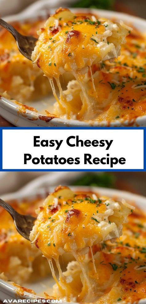 "Looking for easy dinner ideas? Try this easy cheesy potatoes recipe! Perfect for potato side dishes and cheesy recipes, it’s a delicious addition to your potato dinner recipes and family meals. Easy Cheesy Potatoes, Gouda Cheese Recipes, Cheese Potato Casserole, Tasty Chicken Recipes, Soup Sides, Dinner For Family, Cheesy Potatoes Recipe, Dinner Ideas For Two, Simple Dinner Ideas