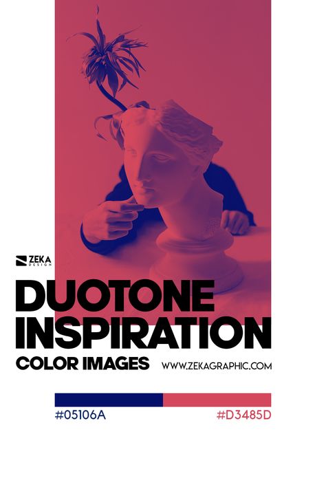 Discover 12 beautiful Duotone Color Palette for your next Graphic Design Project!, Duotone design inspiration and color gradient ideas for design inspiration, discover more amazing Graphic Design Tips in this design blog post about color design!, you can use this duotone ideas for duotone photography, duotone poster design or duotone graphic design inspiration! click for more branding tips and the best design ides! #design #color #duotone Midnight Blue and Mandy Duotone Inspiration Duotone Graphic Design Poster, Duo Tone Graphic Design, Duo Tone Color Palette, Duotone Poster Design, Post Modernism Graphic Design, Duo Tone Poster, Duotone Color Palette, Duo Tone Design, Duotone Palette