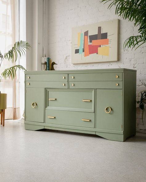 Green Sideboard, Buffets And Sideboards, Painting Furniture Diy, Diy Painting, Dining Area, Sage Green, Painted Furniture, Sideboard, Final Sale