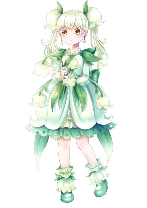 Fairy Lily Of The Valley, Lily Of The Valley Character Design, Lily Of The Valley Character, Lily Of The Valley Outfit, Animation Character Concept, Chinese Illustration, Fairy Paintings, Fancy Art, Sketch Inspiration