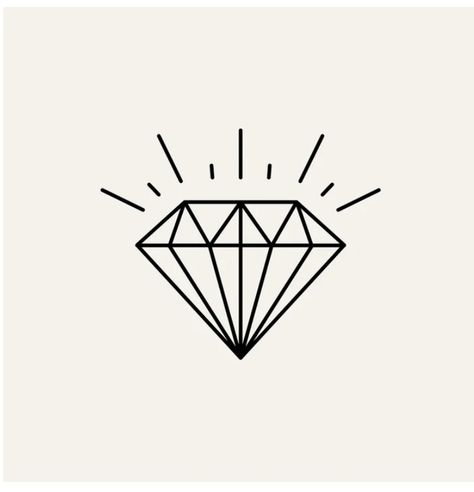 Diamond Outline Drawing, Old School Diamond Tattoo, Tattoo Ideas Power, Diamond Tattoo Stencil, Diamond Drawing Simple, Shine On You Crazy Diamond Tattoo, Diamond Chest Tattoo, Diamond Tattoo Designs For Women, Simple Diamond Tattoo