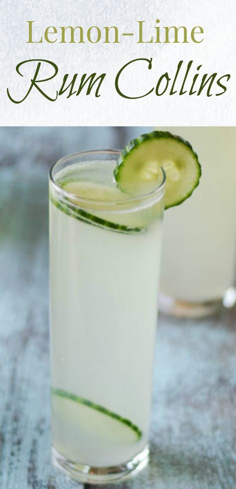 Lemon-Lime Rum Collins Spiced Rum Drinks, Coconut Rum Drinks, Mezcal Tequila, Dark And Stormy, Slice Of Lime, Tequila Drinks, Best Cocktail Recipes, Rum Cocktails, Rum Drinks