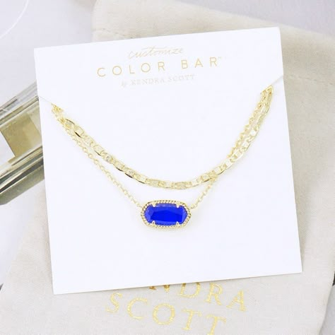 Nwot Kendra Scott Elisa Multi Necklace I Will Not Accept Offers For A Bundle Deal, A 15% Discount Will Apply Automatically. The Last Picture Is For Size Purposes Only. Cat's Eye Cobalt Blue Double Chain Approx. 18" And 18.5" Long + 2" Extension Pendant: 1" X 3/8" Gold Plated Lobster Clasp Birthstone: September Brand New Necklace Will Come With Pouch Only, No Gift Box. Please Check My Store For Other Colors And Styles!! Blue And Gold Jewelry, Multi Strand Necklace Gold, Kendra Scott Elisa, Multi Necklace, Pretty Jewelry Necklaces, Preppy Jewelry, Kendra Scott Necklace, Cute Birthday Gift, Jewelry Accessories Ideas