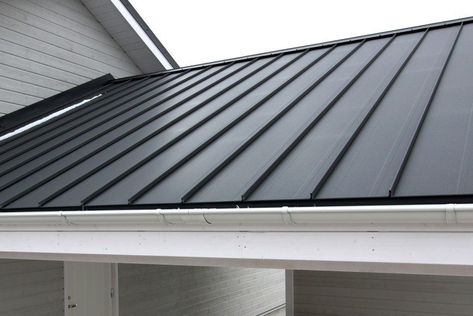 Black Metal Roof, Types Of Roofing Materials, Sheet Metal Roofing, Roof Restoration, Metal Roofs, Residential Roofing, Metal Roofing, Roof Colors, Roofing Sheets