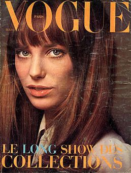 Jane Birkin - Vogue Paris March 1970  vintage 1970s fashion icon vogue magazine covers, 1970s hair and makeup Jane Birkin, Vogue Paris, Magazine Cover, Bangs, Vogue, Magazine, Paris, Hair