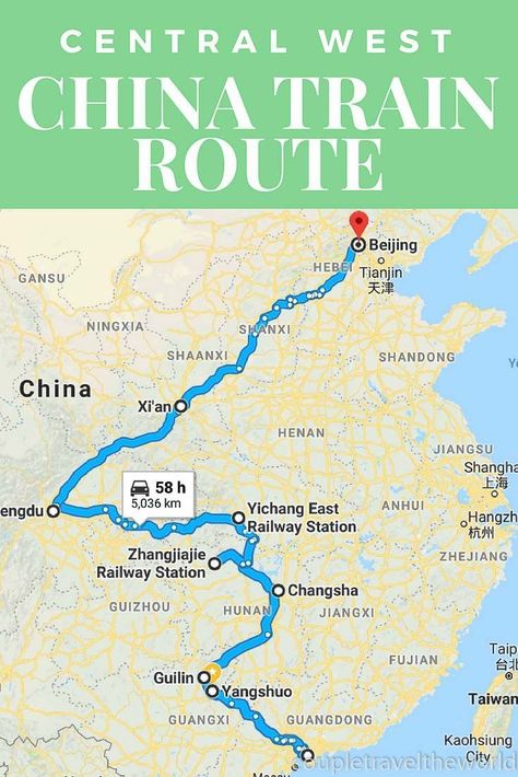 The Best Train Route China including the perfect itinerary and how to get from A to B #China #TrainChina #ChinaTravel  For more information visit coupletraveltheworld.com China Train, High Speed Train, Train Map, China Travel Guide, China Travel Destinations, Speed Rail, Visit China, High Speed Rail, Train Route