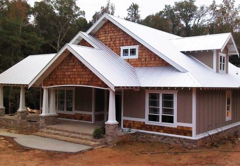 Galvalume standing seam metal roof Galvalume Roof, Galvanized Metal Roof, Metal Roof Houses, Galvanized Roofing, Standing Seam Roof, Standing Seam Metal Roof, Metal Roofing, Backyard Pergola, Aluminum Roof