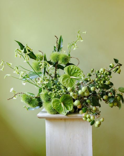 Greenery Floral Arrangements, Green Floral Arrangements, Green Anthurium, Rooftop Dinner, Modern Floral Arrangements, Green Centerpieces, Greenery Arrangements, Beautiful Bridal Bouquet, Flower Vase Arrangements