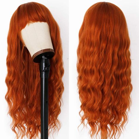 Orange Wig, Red Cosplay, Medium Hair Color, Wig Styling, Green Wig, Hair Color Shades, Red Wigs, Curly Waves, Balayage Brunette