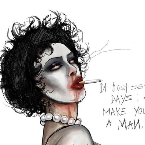 Doctor Frankenfurter, Franken Furter, Frank N Furter, Frank N Furter Fanart, Dr Frankenfurter, Lucas David, Tim Curry, Horror Drawing, Rocky Horror Show