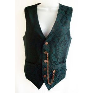 Brass buttons    #vintage #green #waistcoat #brass #buttons Green Waistcoat Men, Green Waistcoat, Gentleman Mode, Steampunk Vest, Waistcoat Men, Brass Buttons, Steampunk Costume, Steampunk Clothing, Goth Outfits