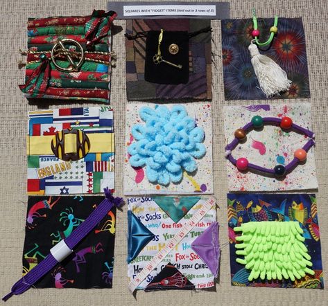 Alzheimers Sensory Blanket, Fidget Quilts Alzheimers, Fidget Mats For Alzheimers Diy, Fiddle Blanket Fidget Quilt, Sensory Blanket Alzheimers Diy, Fidget Mats For Alzheimers, Alzheimers Activities Fidget Quilt, Fidget Quilts How To Make A, Figit Quilts Ideas