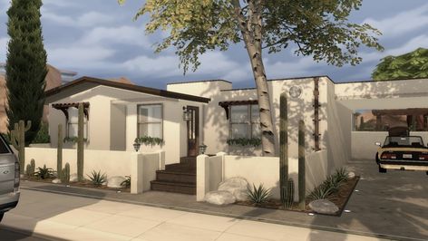 Sims 4 Courtyard House, Ts4 Oasis Springs House, Sims 4 California House, Sims 4 House Lots Cc, Ts4 Cc Lots House, S4cc House, Sims 4 Home Builds, Sims 4 House Tray Files, Sims 4 1 Bedroom House