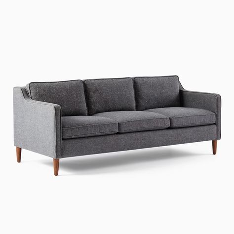 West Elm Couch, West Elm Sofa, Hamilton Sofa, 1950s Furniture, Wind River, Mid Century Sofa, Wood Sofa, Contemporary Sofa, Gray Sofa