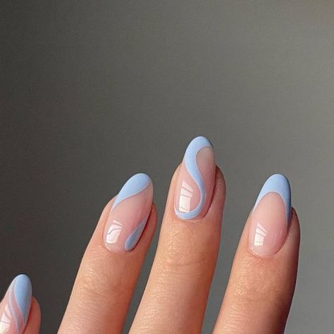 Sarah on Instagram: "🦋🦋 go to swirls in dreeeamy pastels☁️💜 #nailart #naildesigns #nailinspo #pastelnails #springnails" Swirl Nails Pastel, Easy Swirl Nails, Nails With Circles, Simple Swirl Nails, Neutral Swirl Nails, Nail Swirl Designs Simple, Swirl Line Nails, Pastel Swirl Nails, Nail Swirls