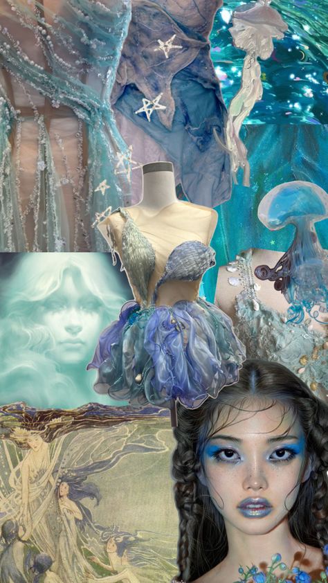 Water Costume, Textiles Gcse, Gcse Textiles, Mermaid Vintage, Fashion And Textiles, Ocean Fashion, Art Sea, Sea Ocean, Mermaid