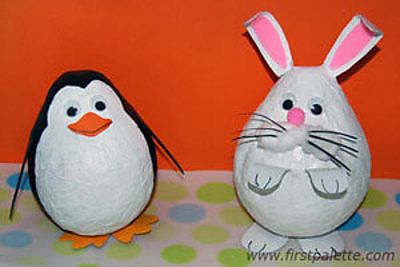 41 Best of Paper Mache Craft Ideas | HubPages Paper Mache Crafts For Kids, Bunny Craft, Paper Mache Projects, Fun Craft Ideas, Penguin Craft, Paper Mache Animals, Folding Origami, Balloon Crafts, Paper Mache Art