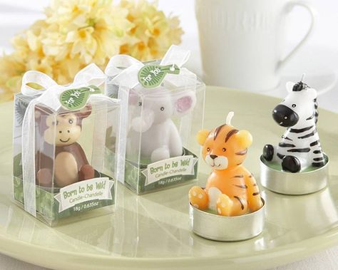 Animal candles Souvenir Baby Shower, Safari Baby Shower Favors, Best Baby Shower Favors, Wild Baby Shower, Candle Shower Favors, Lilin Aroma, Jungle Theme Baby Shower, Baby Shower Candle Favors, Baby Candle